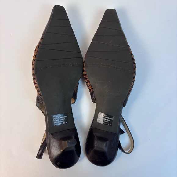 Vintage Etienne Aigner Leather Slingback Pumps Kitten Heel Pointed Toe Size 7 - Picture 12 of 15